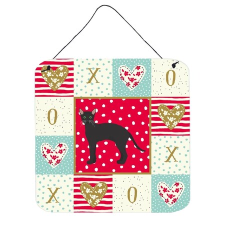 Carolines Treasures 6 x 6 in. Black German Rex Cat Love Wall or Door Hanging Prints CK5620DS66